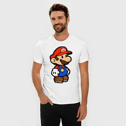 Футболка slim-fit Влюбленный Марио, цвет: белый — фото 2
