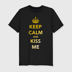 Футболка slim-fit Keep Calm & Kiss Me, цвет: черный