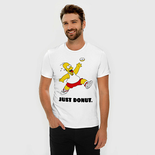 Мужская slim-футболка Just Donut / Белый – фото 3