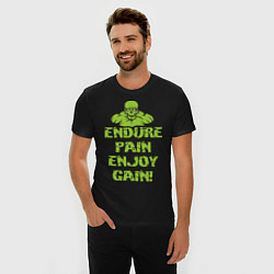 Футболка slim-fit Endure pain enjoy gain, цвет: черный — фото 2