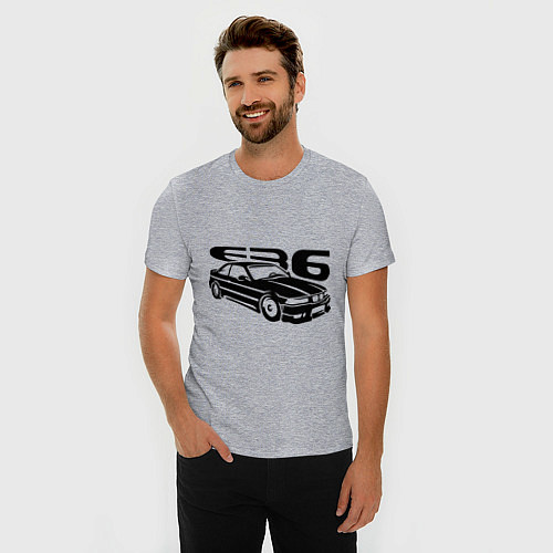 Мужская slim-футболка BMW e36 / Меланж – фото 3
