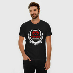 Футболка slim-fit Тойота моторс герб, цвет: черный — фото 2