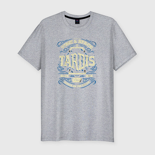 Мужская slim-футболка Time & Space: Tardis / Меланж – фото 1