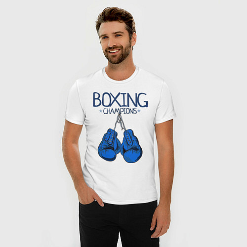 Мужская slim-футболка Boxing champions / Белый – фото 3
