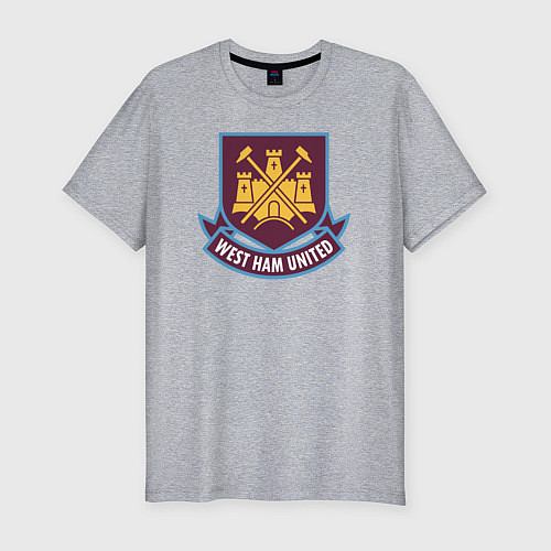 Мужская slim-футболка West Ham United FC / Меланж – фото 1