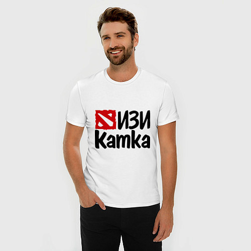 Мужская slim-футболка Изи катка / Белый – фото 3