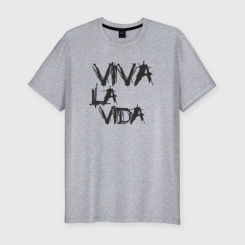 Мужская slim-футболка Viva La Vida / Меланж – фото 1