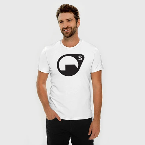 Мужская slim-футболка Black Mesa: Symbol / Белый – фото 3