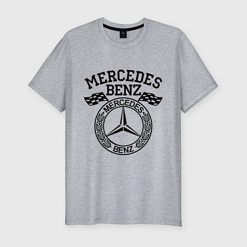 Мужская slim-футболка Mercedes Benz / Меланж – фото 1