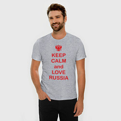 Футболка slim-fit Keep Calm & Love Russia, цвет: меланж — фото 2