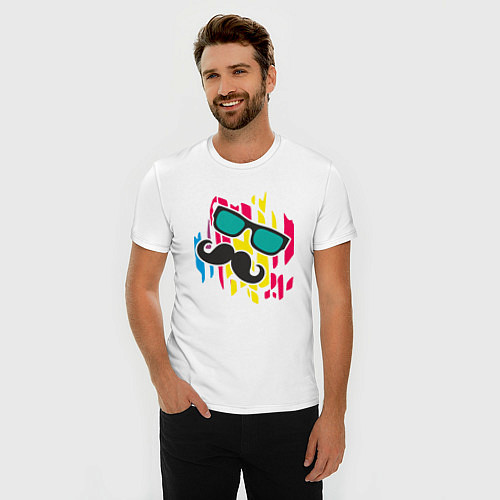 Мужская slim-футболка Летнее настроение / Белый – фото 3