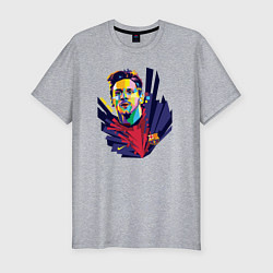 Футболка slim-fit Messi Art, цвет: меланж