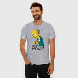 Футболка slim-fit Mr. Burns: I get money, цвет: меланж — фото 2
