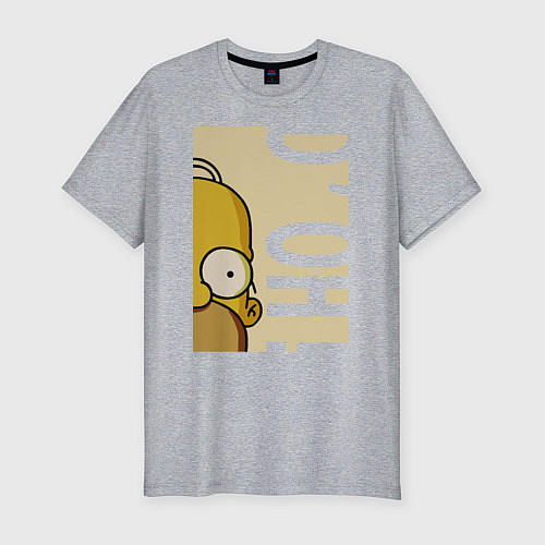 Мужская slim-футболка Homer Doh! / Меланж – фото 1