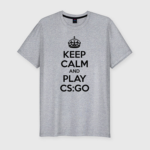 Мужская slim-футболка Keep Calm & Play CS:GO / Меланж – фото 1