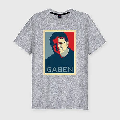 Мужская slim-футболка Gaben Face / Меланж – фото 1