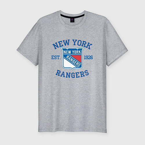 Мужская slim-футболка New York Rengers / Меланж – фото 1