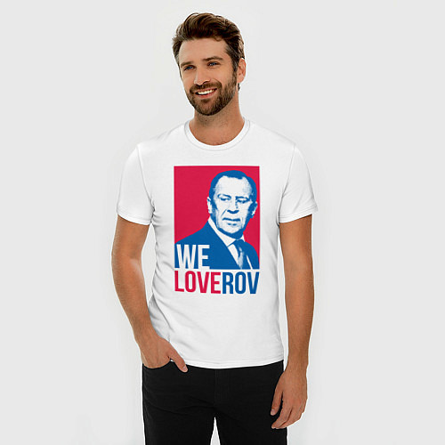 Мужская slim-футболка LoveRov / Белый – фото 3