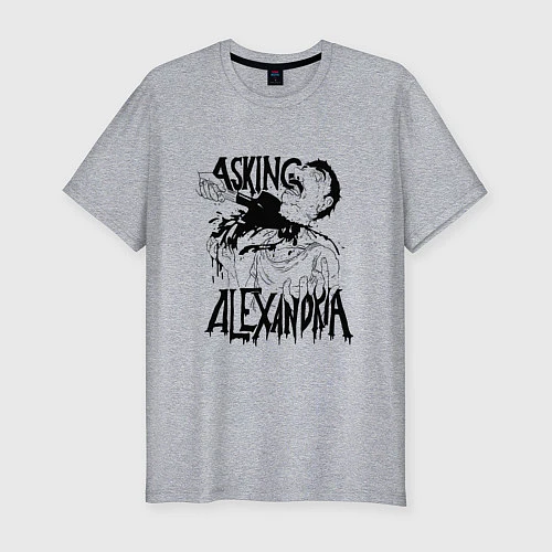 Мужская slim-футболка Asking Alexandria Devil / Меланж – фото 1