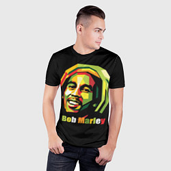 Футболка спортивная мужская Bob Marley Smile, цвет: 3D-принт — фото 2