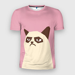 Футболка спортивная мужская Grumpy cat pink, цвет: 3D-принт