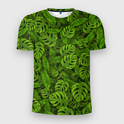Футболка спортивная мужская Тропические листья, цвет: 3D-принт
