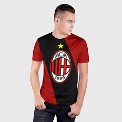 Футболка спортивная мужская Milan FC: Red Collection, цвет: 3D-принт — фото 2