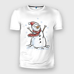 Футболка спортивная мужская Снеговик, цвет: 3D-принт