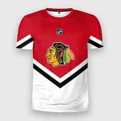 Футболка спортивная мужская NHL: Chicago Blackhawks, цвет: 3D-принт