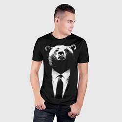 Футболка спортивная мужская Медведь бизнесмен, цвет: 3D-принт — фото 2