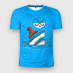 Мужская спорт-футболка Акула хоккейный фанат