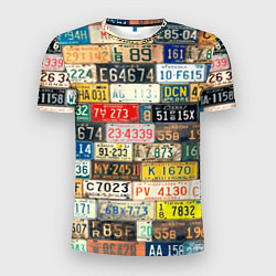 Мужская спорт-футболка Автомобильные номера мира