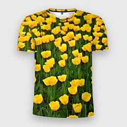 Футболка спортивная мужская Жёлтые тюльпаны, цвет: 3D-принт