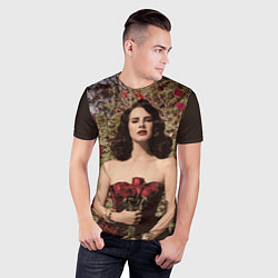 Футболка спортивная мужская Lana Del Rey: Roses, цвет: 3D-принт — фото 2