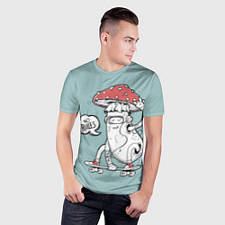 Футболка спортивная мужская Мухомор скейтбордист, цвет: 3D-принт — фото 2