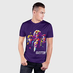 Футболка спортивная мужская Led Zeppelin: Violet Art, цвет: 3D-принт — фото 2