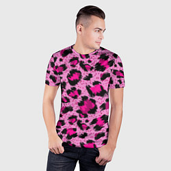 Футболка спортивная мужская Розовый леопард, цвет: 3D-принт — фото 2