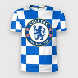 Футболка спортивная мужская FC Chelsea: Grid, цвет: 3D-принт