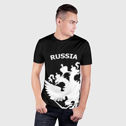 Футболка спортивная мужская Russia: Black Edition, цвет: 3D-принт — фото 2