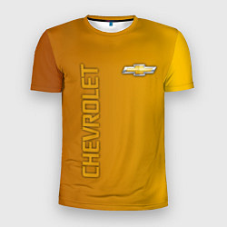 Футболка спортивная мужская Chevrolet желтый градиент, цвет: 3D-принт