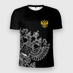 Футболка спортивная мужская Russia: Black Edition, цвет: 3D-принт