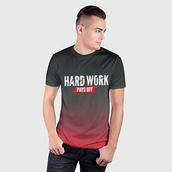 Футболка спортивная мужская Hard Work Pays Off: Red, цвет: 3D-принт — фото 2