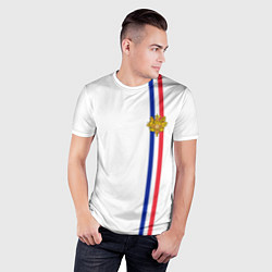 Футболка спортивная мужская Франция: лента с гербом, цвет: 3D-принт — фото 2