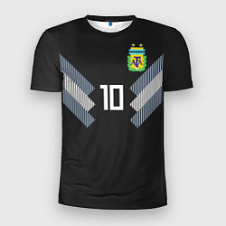 Футболка спортивная мужская Аргентина: Месси гостевая ЧМ-2018, цвет: 3D-принт