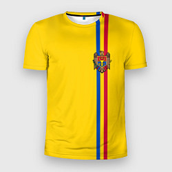Мужская спорт-футболка Молдавия: лента с гербом