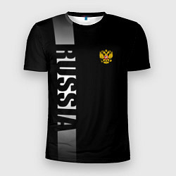 Мужская спорт-футболка Russia: Black Line