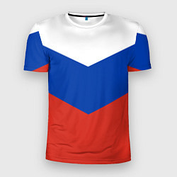 Мужская спорт-футболка Российский триколор