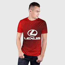 Футболка спортивная мужская Lexus: Red Carbon, цвет: 3D-принт — фото 2