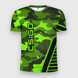 Футболка спортивная мужская CS:GO Light Green Camo, цвет: 3D-принт