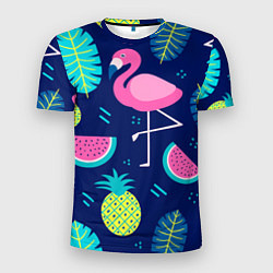 Мужская спорт-футболка Фруктовый фламинго